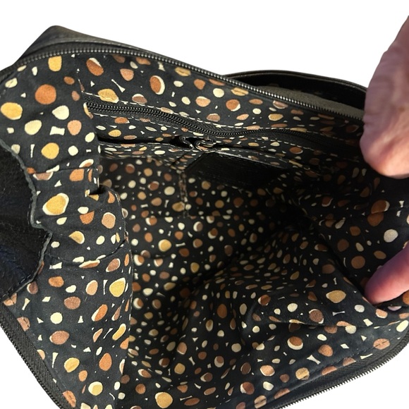 Brighton Barbados Pebbled Black Leather Hobo Baguette Bag with Braided Handle - Picture 11 of 12